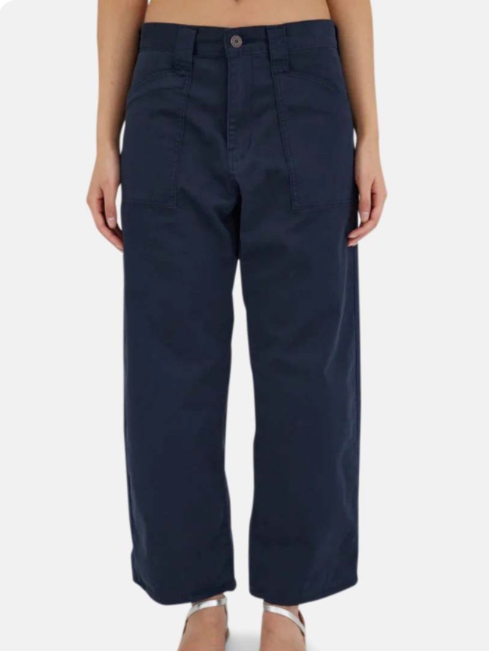 Moussy Vintage Designer MV Scofield Gusset Cargo Pants in Navy Size Large